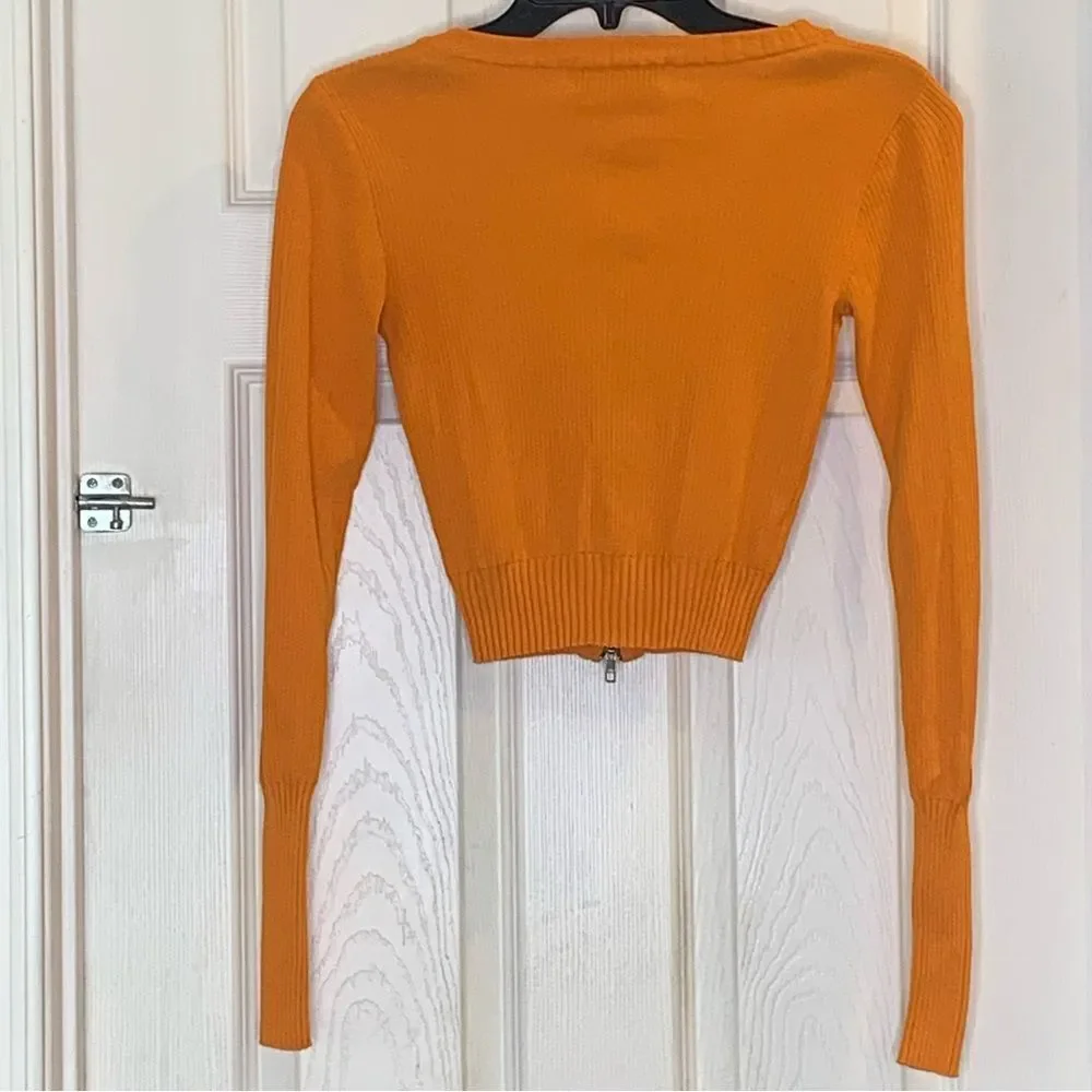 I.AM.GIA Thea Orange Knit Sweater Cropped Size Small - Picture 12 of 12